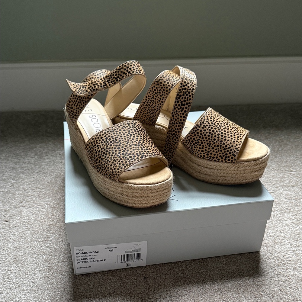 Sole society Women's Leopard Print Espadrille Sandals